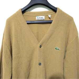 Vintage 70s 80s IZOD LACOSTE Ladies Cardigan Sweater Union Made USA Large Orlon